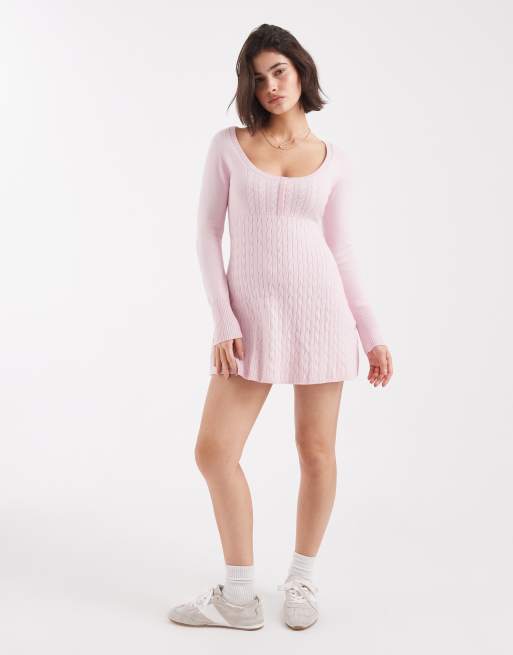sweater babydoll dress Obsessed – Cream This sweater dress is the one you have been looking for Womens Square Neck Long Sleeve