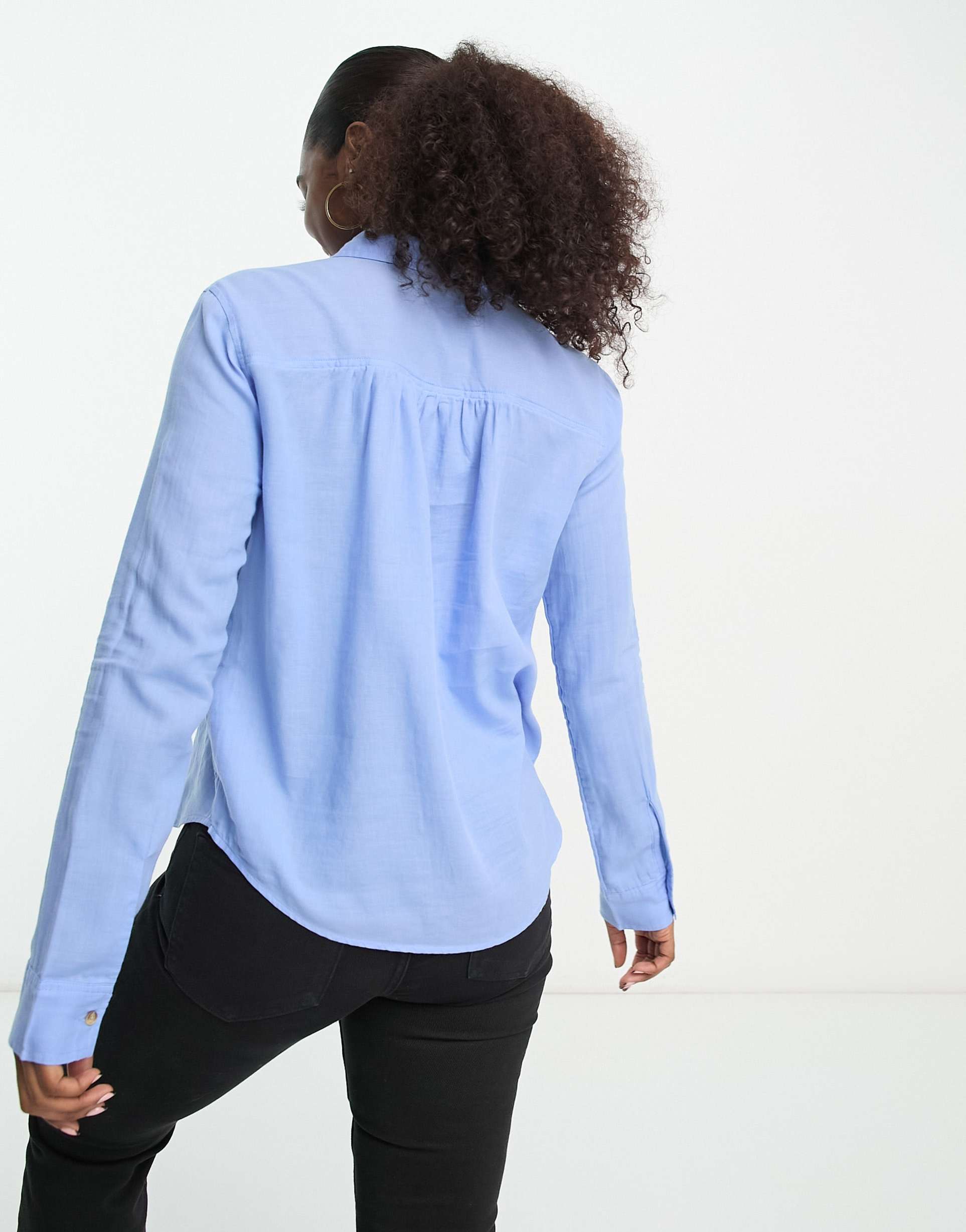 Hollister button through shirt in blue view 3