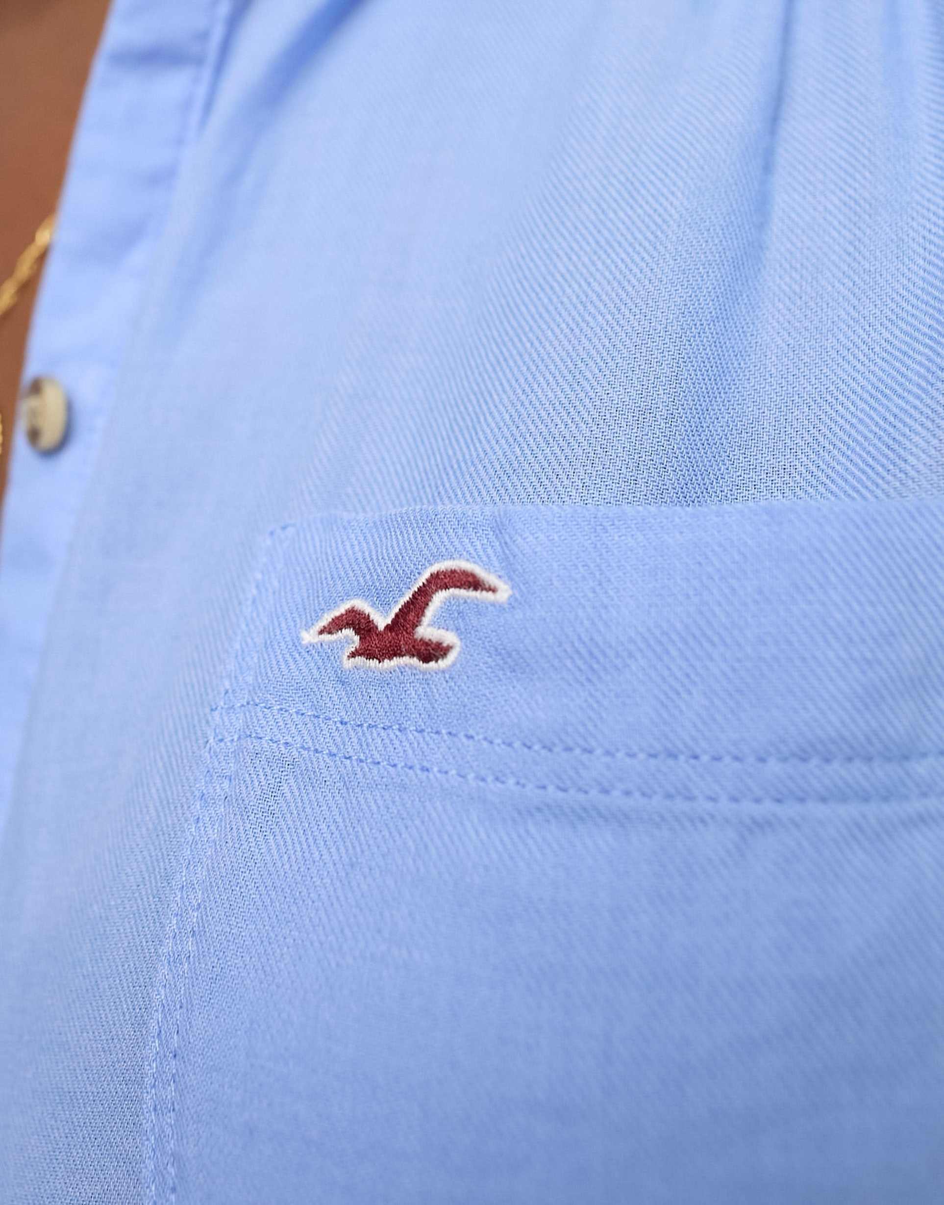 Hollister button through shirt in blue view 4