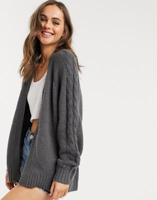 Hollister cable cardigan in grey | ASOS