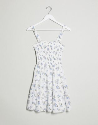 hollister white floral dress