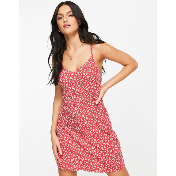 Hollister cami dress in red floral