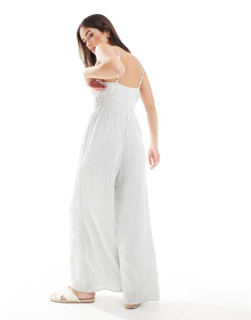 Hollister - Cami-jumpsuit med nålestriber og dobbelt bindedetalje foran, 2 af 4