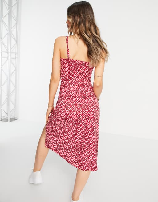 Hollister cami slip dress in red floral