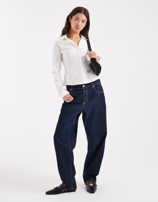 Hollister - Camicia a maniche lunghe bianca con polsini svasati allacciata in vita, 4 di 4