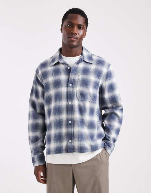 Hollister - Camicia a maniche lunghe blu a quadri