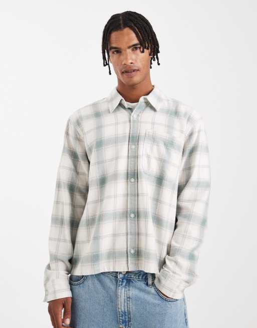 Hollister - Camicia a maniche lunghe in flanella verde a quadri