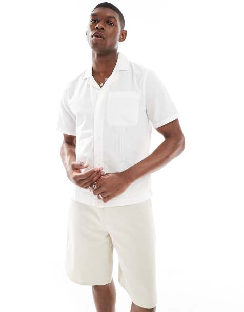 Hollister - Camicia bianca a maniche corte in seersucker - view 1