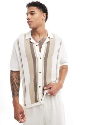 Hollister - Camicia bianca a righe a maniche corte