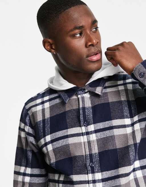 Camicia a quadri blu e nera on sale
