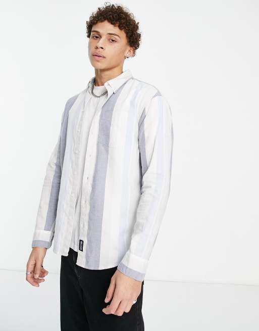 Hollister - Camicia elegante blu a righe stile anni '90