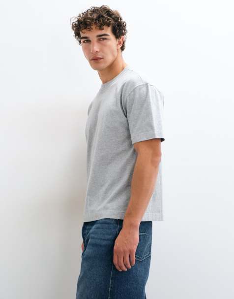 Hollister camiseta boxy gruesa en gris jaspeado - view 1