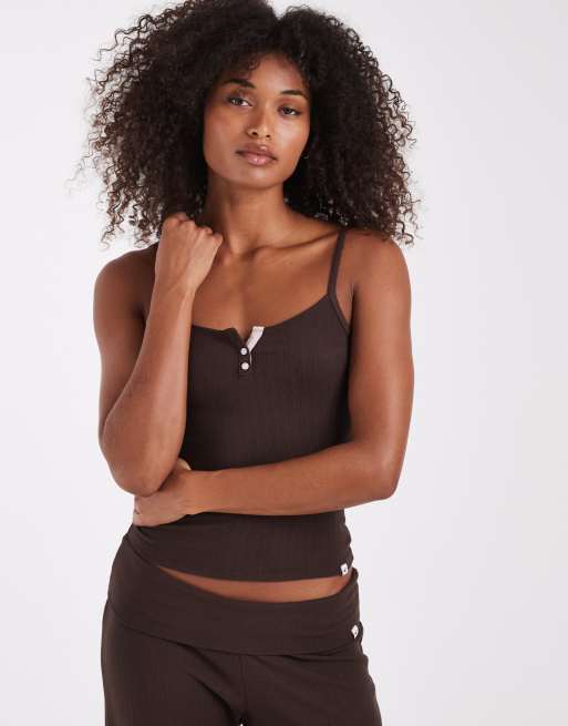 Hollister Camisole-Pyjamaoberteil als Kombiteil in Braun, 1 von 4