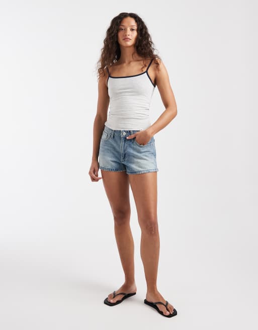 Hollister - Canottiera double-face grigia e blu navy con finiture a contrasto, 2 di 4