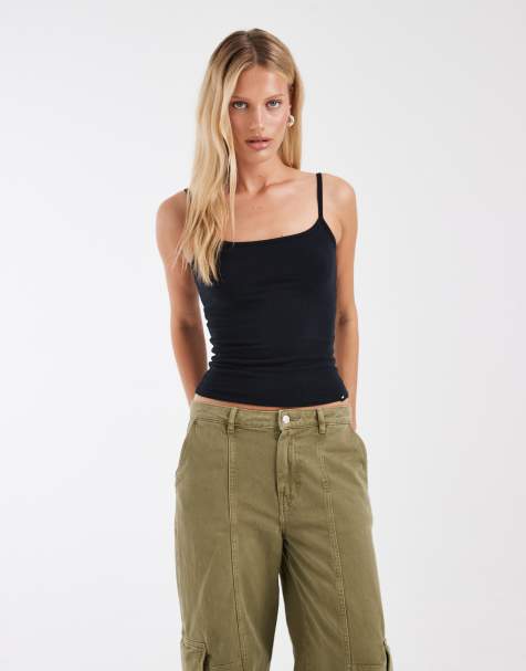 Hollister - Canottiera double-face grigia e nera con scollo squadrato - view 1