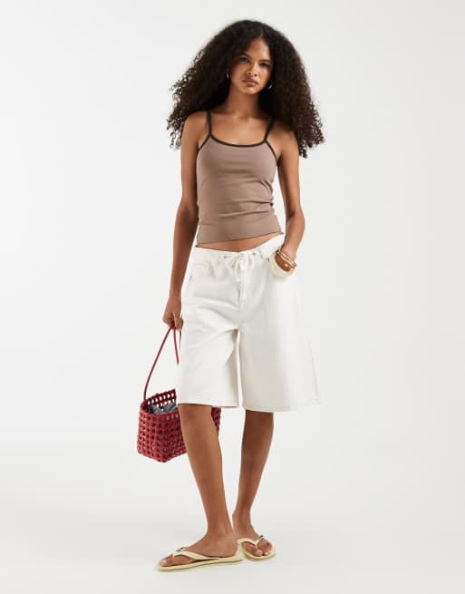 Hollister - Canottiera double-face marrone con scollo squadrato, 2 di 4