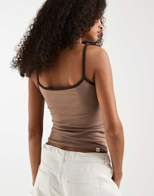 Hollister - Canottiera double-face marrone con scollo squadrato, 4 di 4