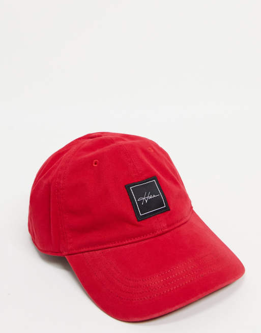 Hollister cap in red with contrasting logo print