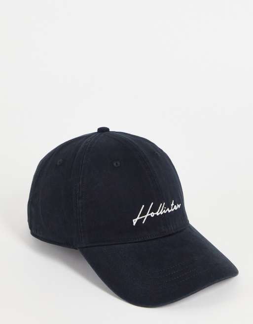 Hollister - Cappellino nero con scritta con logo
