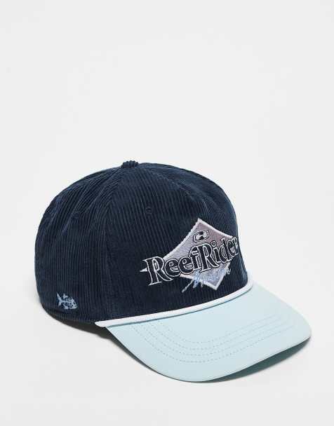 Hollister - Cappellino stile Y2K blu navy a coste con dettaglio a tema surf e visiera a contrasto - view 1