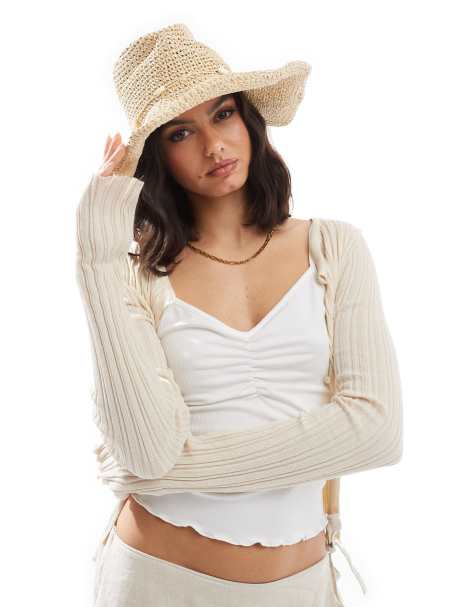 Hollister - Cappello all'uncinetto stile cowgirl color cuoio - view 1