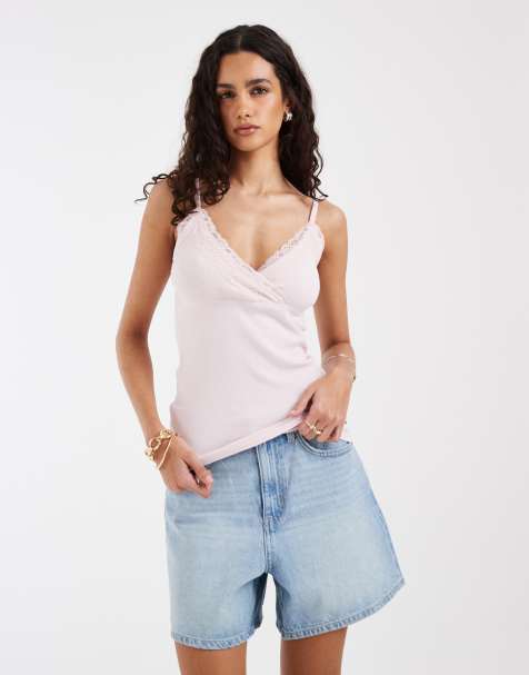 Hollister - Caraco bordé de dentelle - Rose pastel - view 1