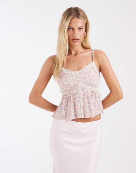 Hollister - Caraco boutonné style babydoll à col V et imprimé fleuri - Rose - view 1