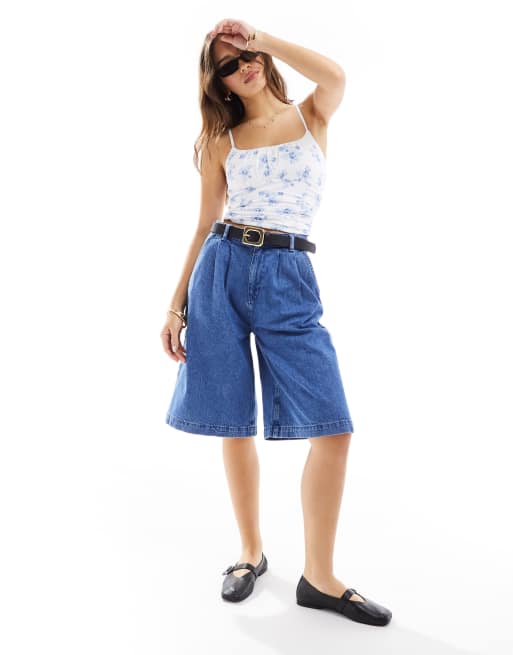 Hollister - Caraco froncé à imprimé fleuri - Bleu/blanc, 3 de 4