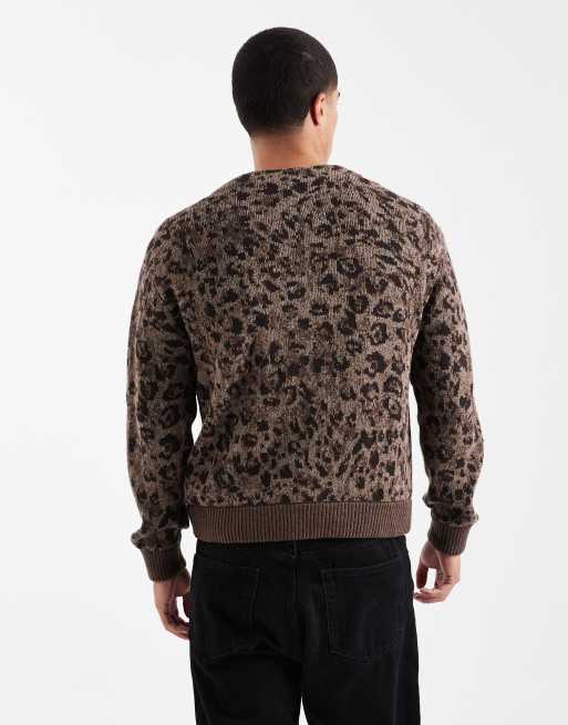 Hollister - Cardigan squadrato a maniche lunghe con stampa leopardata, 3 di 5