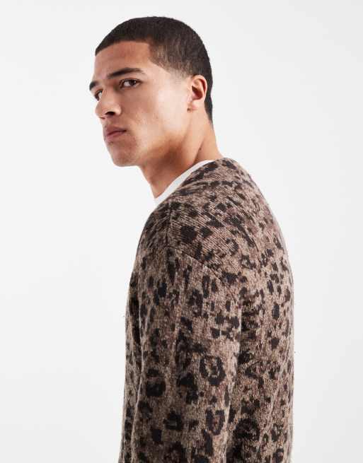 Hollister - Cardigan squadrato a maniche lunghe con stampa leopardata, 4 di 5