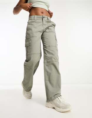 New Look Khaki Cotton Cuffed Cargo Trousers