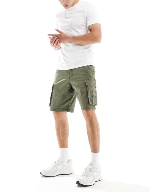 Hollister – Cargo-Shorts in Dunkelgrün, 10 Zoll Schrittlänge