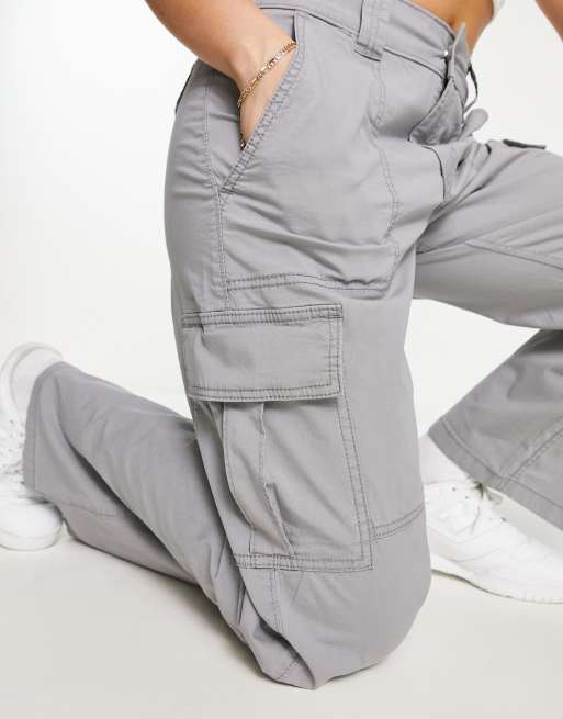 Hollister Co. BAGGY - Cargo trousers - sharkfun/grey - Zalando.de