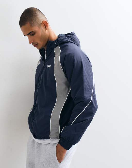 Hollister cazadora bomber extragrande con cuello en contraste en azul marino, 5 de 5