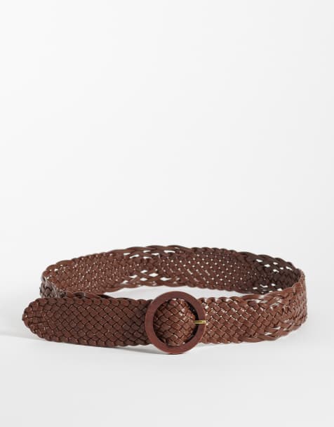 Hollister - Ceinture large tressée - Marron - view 1