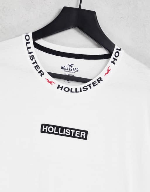 Black and white hollister shirt sale