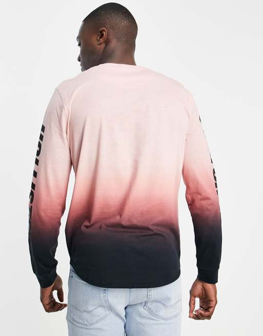 Hollister central & arm logo long sleeve top in pink