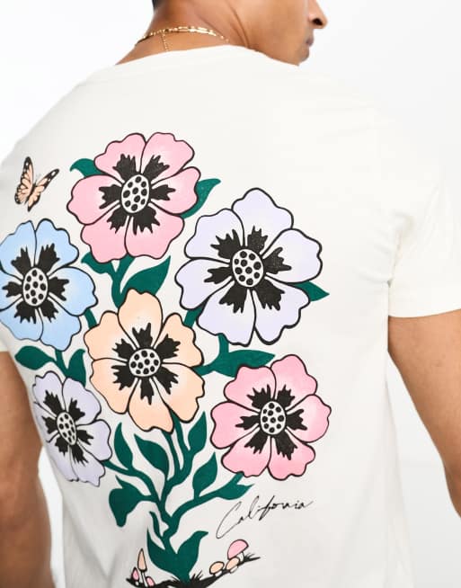 shirt in white - VolcanmtShops - Hollister floral embroidery logo