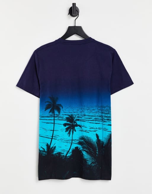 Hollister Co. OVERSIZED SUNSET DREAM FESTIVAL GRAPHIC TEE - Print T-shirt -  DARK BLUE WASH/dark blue 