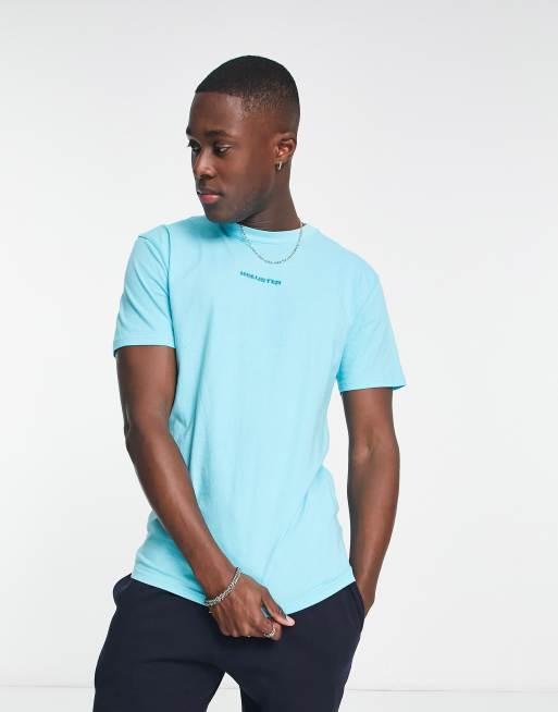 Hollister central logo oversized boxy fit t-shirt in turquoise