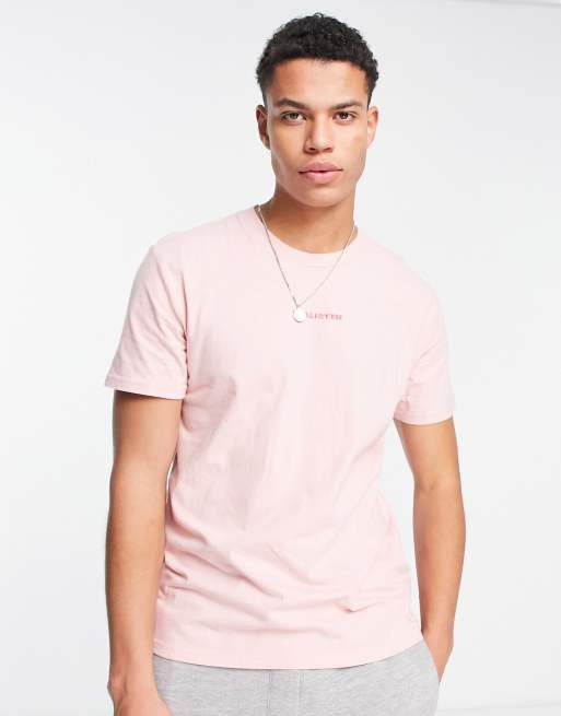 Hollister Men Pink Crew Neck T-Shirt