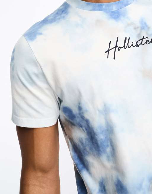 Hollister blue tie dye shirt top