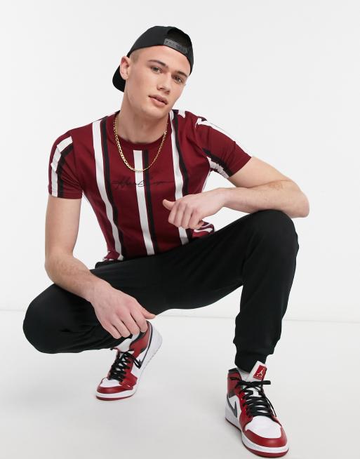 Hollister red and white striped shirt top