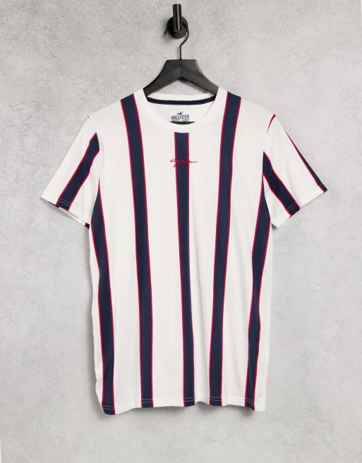 Hollister red and white striped shirt top