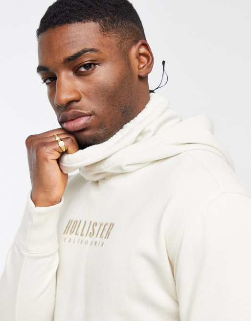 Hollister hoodie with logo in tan, ASOS