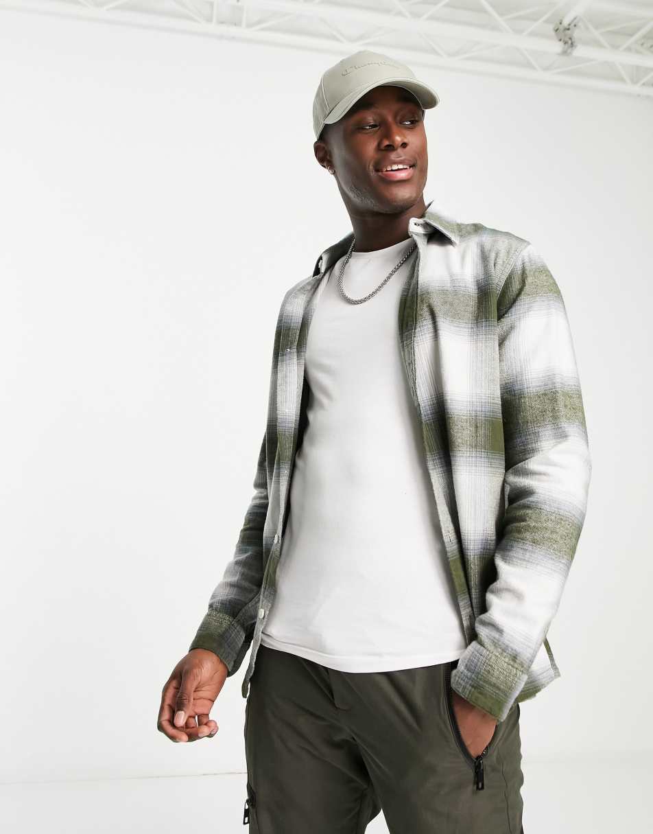 Hollister check flannel shirt in green