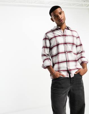 Hollister checked shirt in white and red