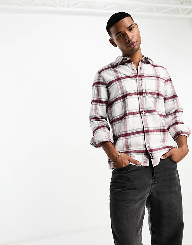 Hollister - checked shirt in white and red