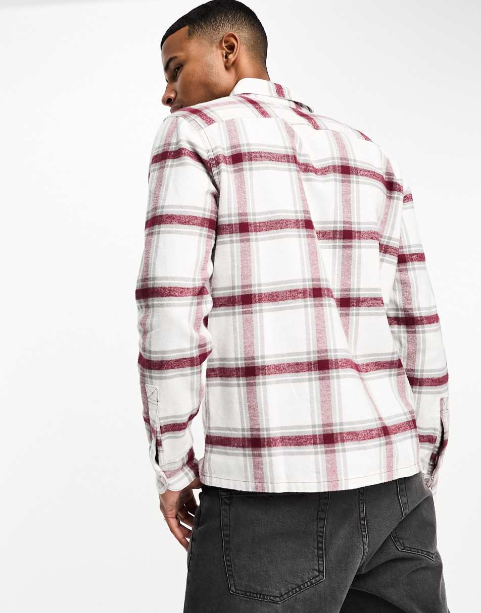 Hollister checked shirt in white and red 1