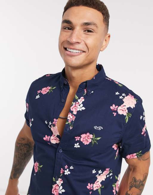 Chemise a fleur sales homme manche courte